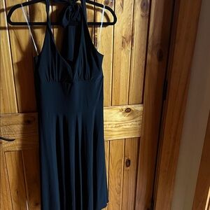 VENUS Black Halter V-Neck Dress